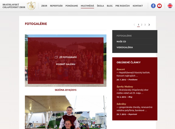 Bratislava Boys Choir - responsive website