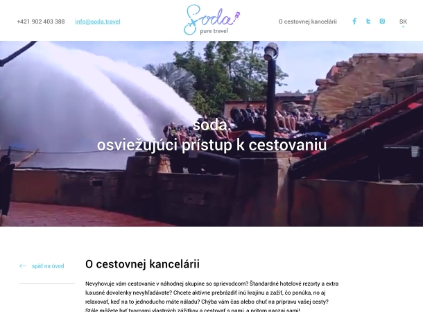 Soda - Pure Travel - responzívna webstránka