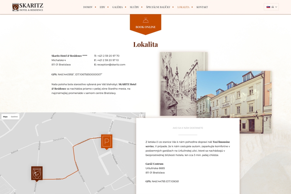 Hotel Skaritz - responzívna webstránka